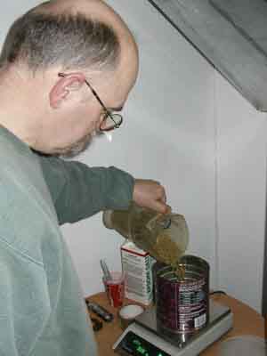 [View of Dan measuring hops]